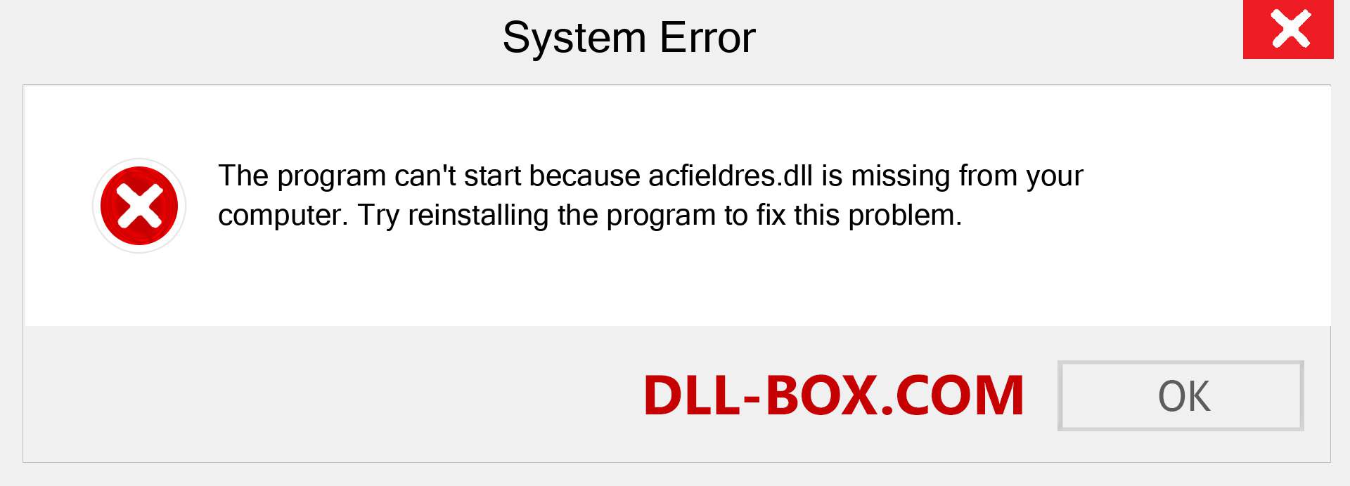  acfieldres.dll file is missing?. Download for Windows 7, 8, 10 - Fix  acfieldres dll Missing Error on Windows, photos, images